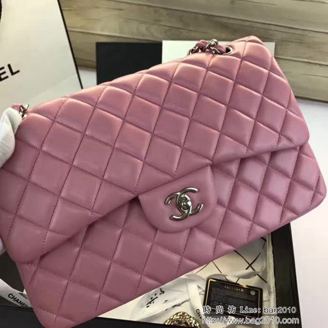 香奈兒CHANEL 升級版A1113全新經典小羊皮金銀鏈條單肩斜挎包 DSC1760